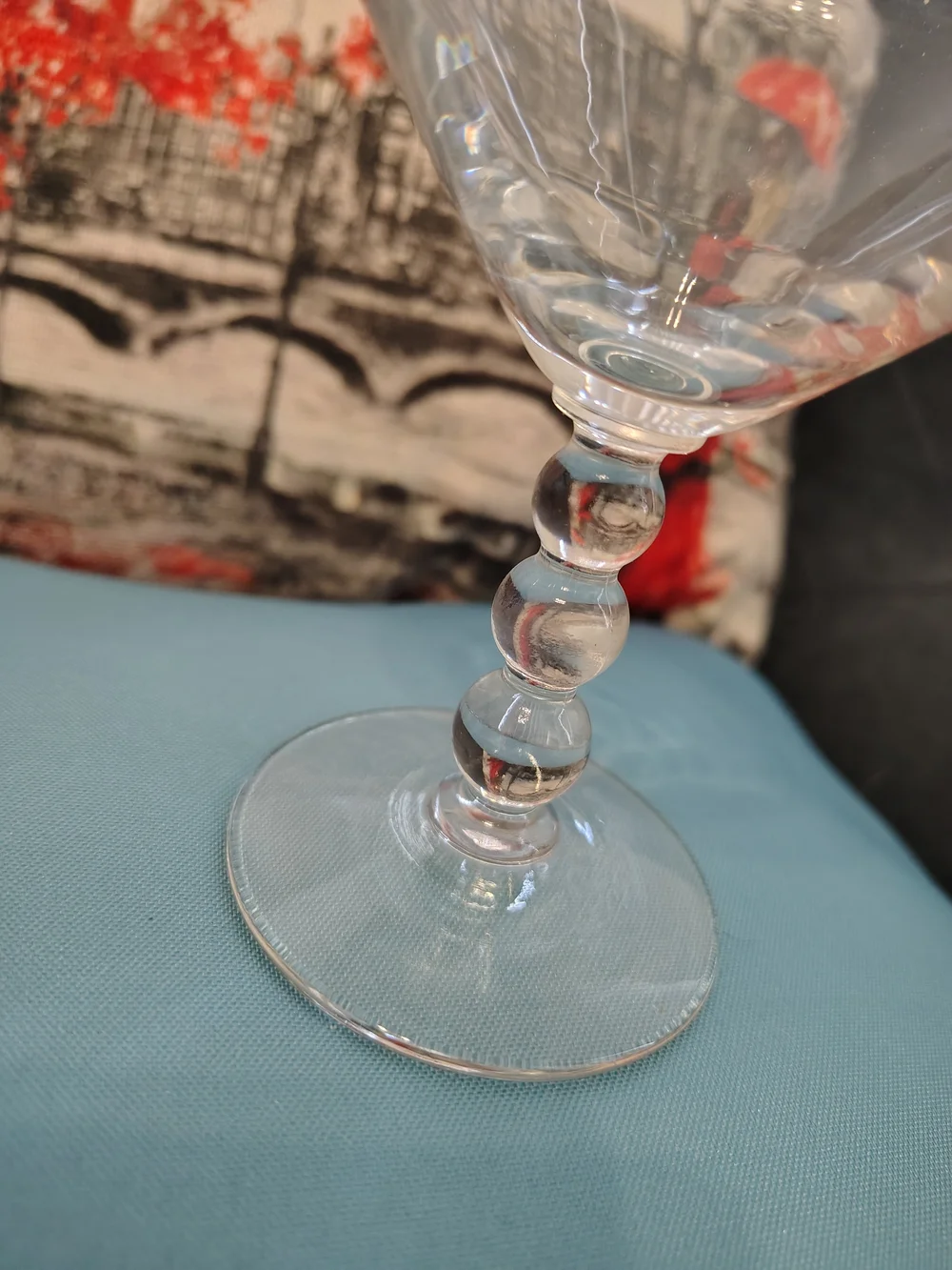 Set of 2 Clear Glass Candlewick Martini/Sherbet Glasses